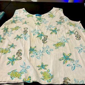 Women's top sleeveless fresh produce, size 2x